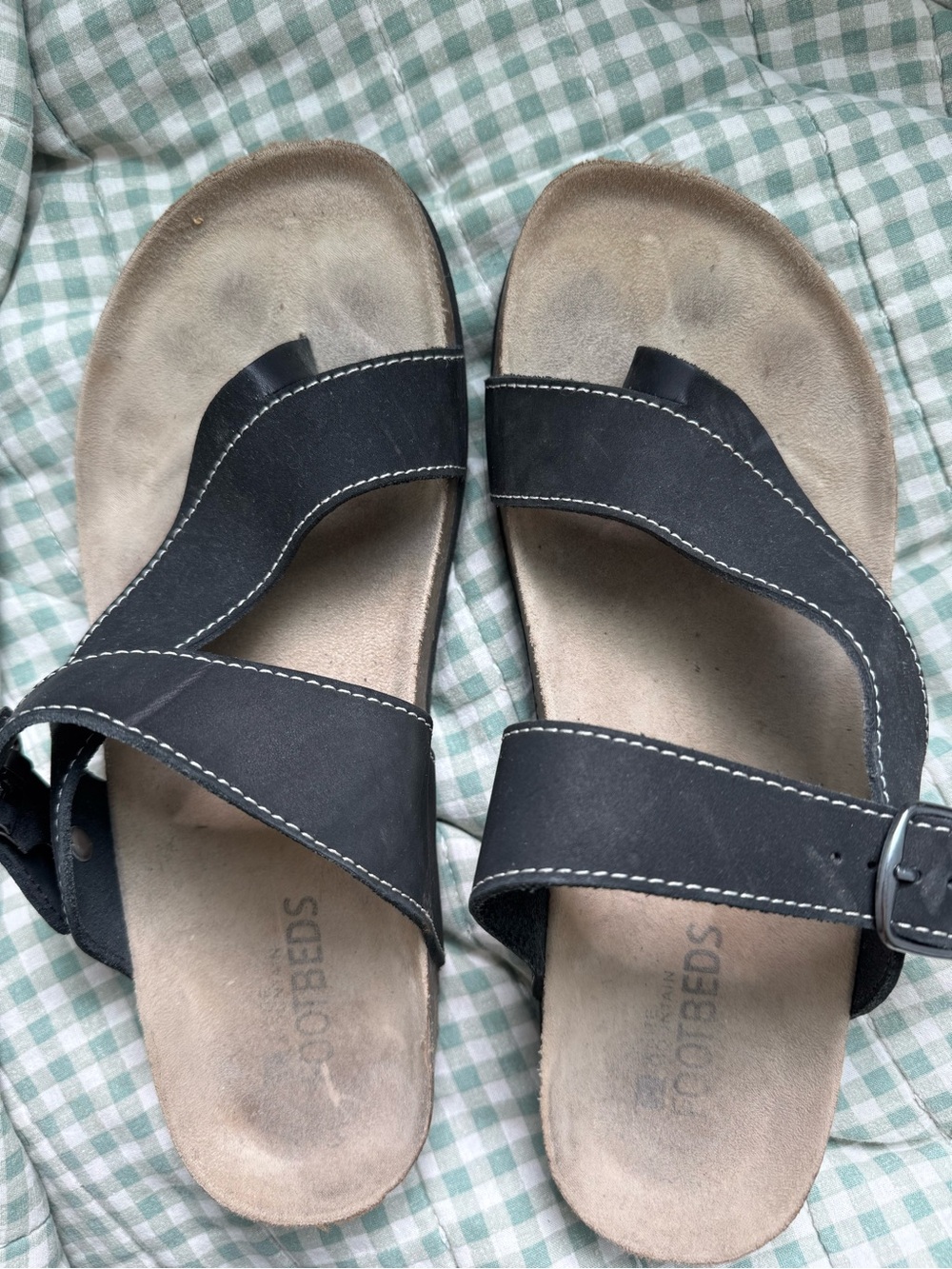 Carly Birkenstocks Black Leather Buckle Slide Sandals